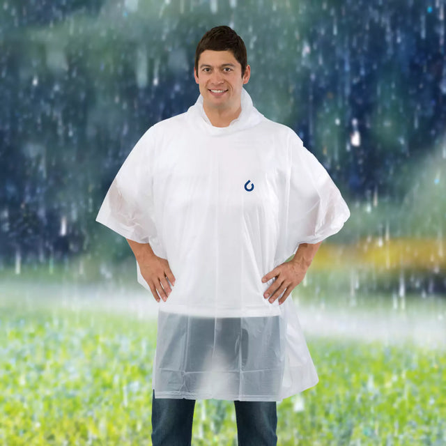 Clear reusable waterproof rain poncho