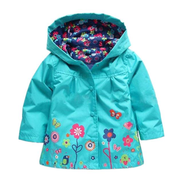 Children's flower raincoat aqua