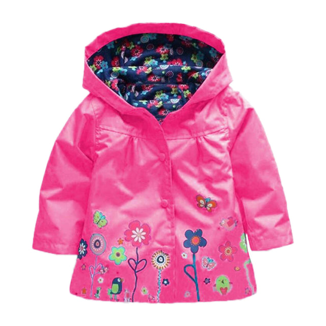 Children's flower raincoat hot pink