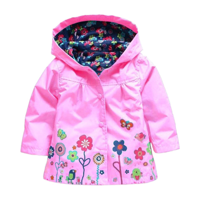 Children's flower raincoat light pink