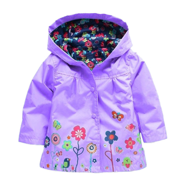 Children's flower raincoat light purple