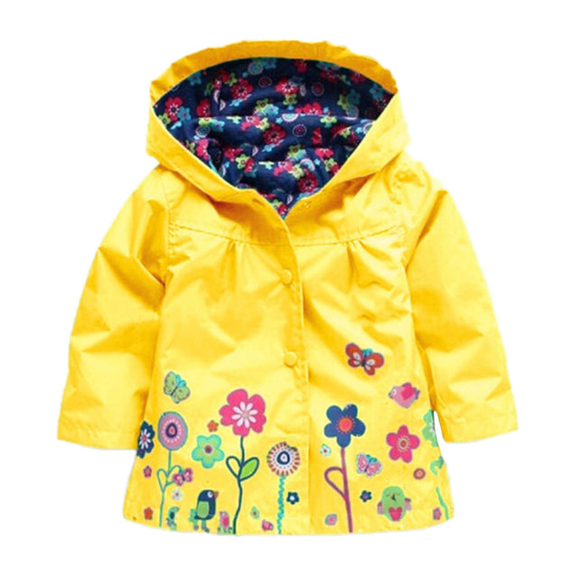 Children's flower raincoat yellow