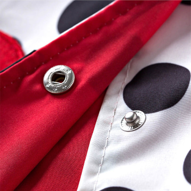 Girl's polkadot cherry raincoat buttons