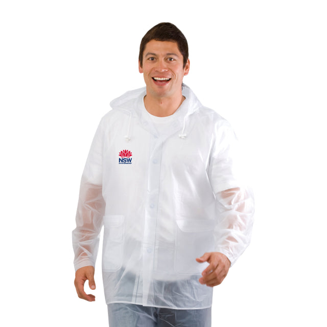 Custom Branded Reusable Clear Rain Jacket