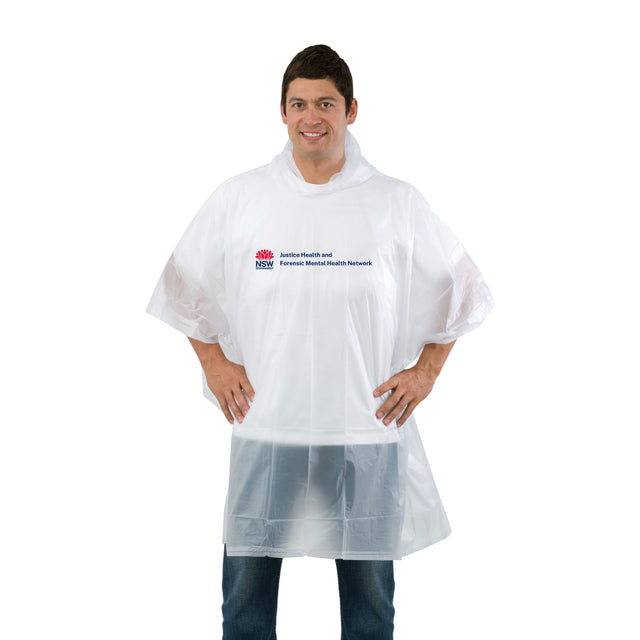 Custom Branded Reusable Clear Rain Poncho